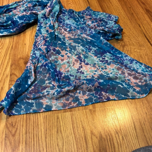 Blue & Pink Patterned Scarf - Picture 3 of 5